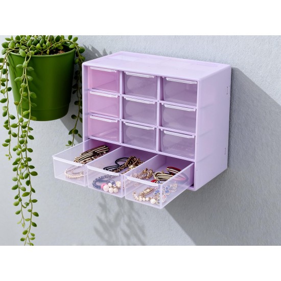 Plastic Compact Drawer Organizer for Jewellery (9 Compartment)