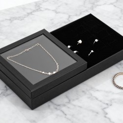 Portable Wide Application Convenient Jewellery Holder Case (1 Pc  / 22x15 Cm)