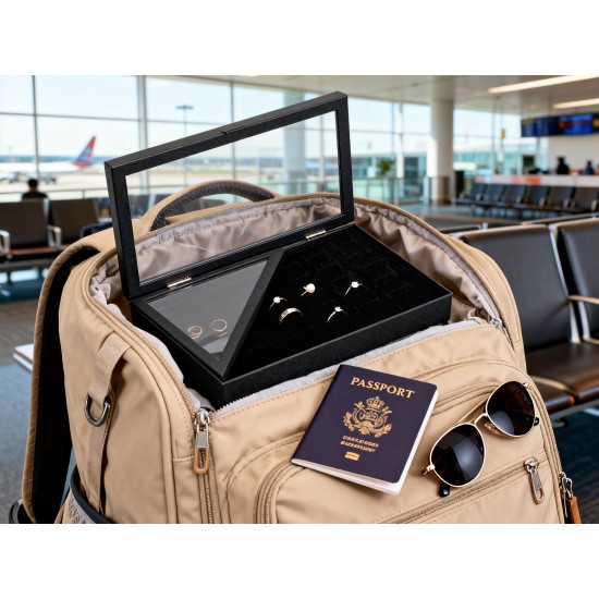 Portable Wide Application Convenient Jewellery Holder Case (1 Pc  / 22x15 Cm)