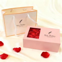Jewellery Gift Box with Lids & Roses Packaging Box with 6 Roses (1 Set)