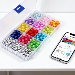 15-Grid Clear Plastic Jewelry Organizer Box with Dividers (1 Pc)