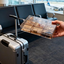 2 layer Acrylic Jewelry Storage Box Dustproof Earring Box, Storage Box Portable Nail Art Storage Case, 24-Grid Small and 6-Grid Big case Makeup Vanity Box (1 Pc / 30 Compartment)