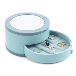 4 Layers Jewellery Box, 360 Degree Rotating Jewelry Box, Jewelry and Earring Organizer Box with Mirror, Accessory Storage Box, Travel Decor Portable Jewelry Case Ornaments Storage Box Necklace Jewelry Organizer Jewelry Organizer Box