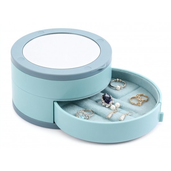 4 Layers Jewellery Box, 360 Degree Rotating Jewelry Box, Jewelry and Earring Organizer Box with Mirror, Accessory Storage Box, Travel Decor Portable Jewelry Case Ornaments Storage Box Necklace Jewelry Organizer Jewelry Organizer Box