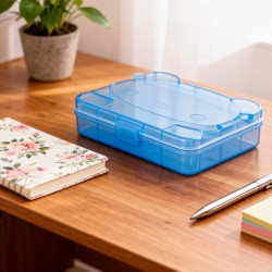 Transparent Cartoon Bear Clear Plastic Storage Box Jewelry Organizer Holder Cabinets For Small objects (1 Pc Mix Color)