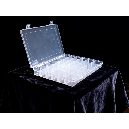 36 Grids Clear Plastic Organizer Jewelry Storage Box with Adjustable Dividers, Transparent Organizer Box (1pc)