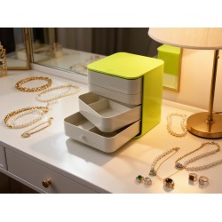 4 Layers Jewelry Box, 360 Degree Rotating Jewelry Box, Jewelry and Earring Organizer Box, Accessory Storage Box