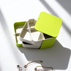 4 Layers Jewelry Box, 360 Degree Rotating Jewelry Box, Jewelry and Earring Organizer Box, Accessory Storage Box