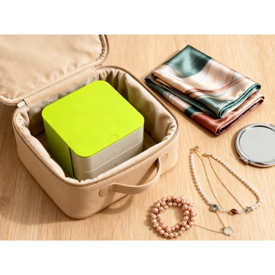 4 Layers Jewelry Box, 360 Degree Rotating Jewelry Box, Jewelry and Earring Organizer Box, Accessory Storage Box