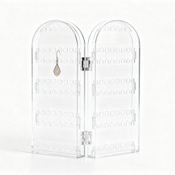 4 Folding Storage Hanger Acrylic Earring Screen Holder Display Stand Clear (1 Set)