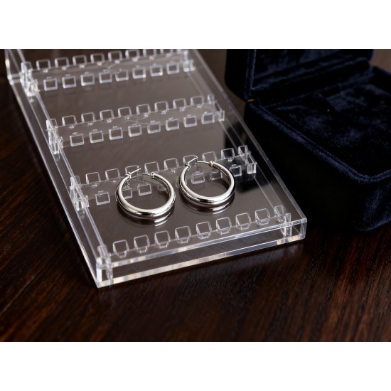 4 Folding Storage Hanger Acrylic Earring Screen Holder Display Stand Clear (1 Set)