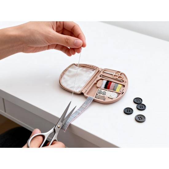 Mini Travel Sewing Kit for Beginners with Threads & Scissors
